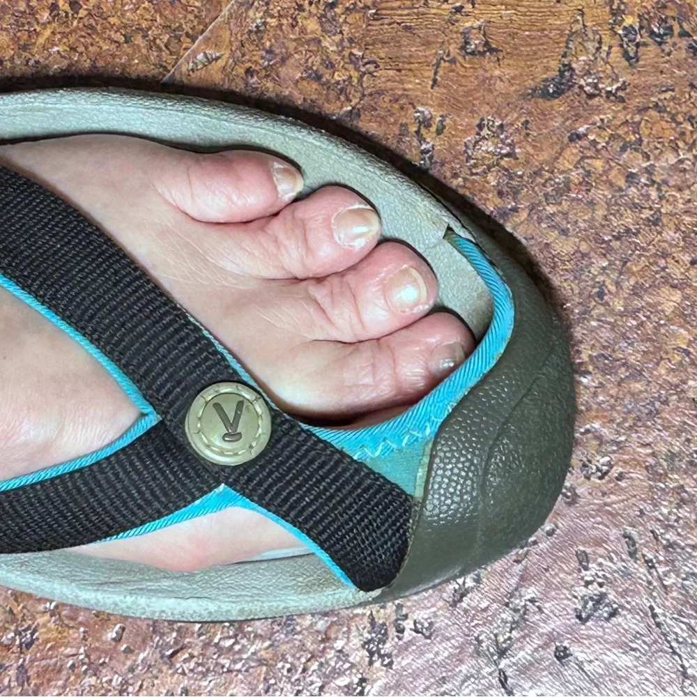 Keen Black and Gray Sandals with Blue‎ Accents